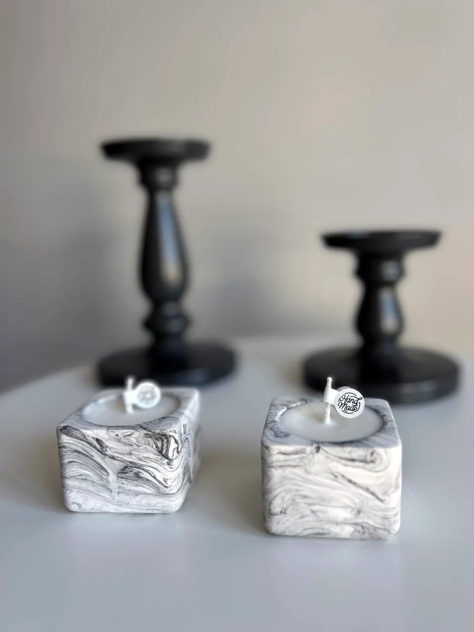 Mini Square Stone Candle küçük görsel 2